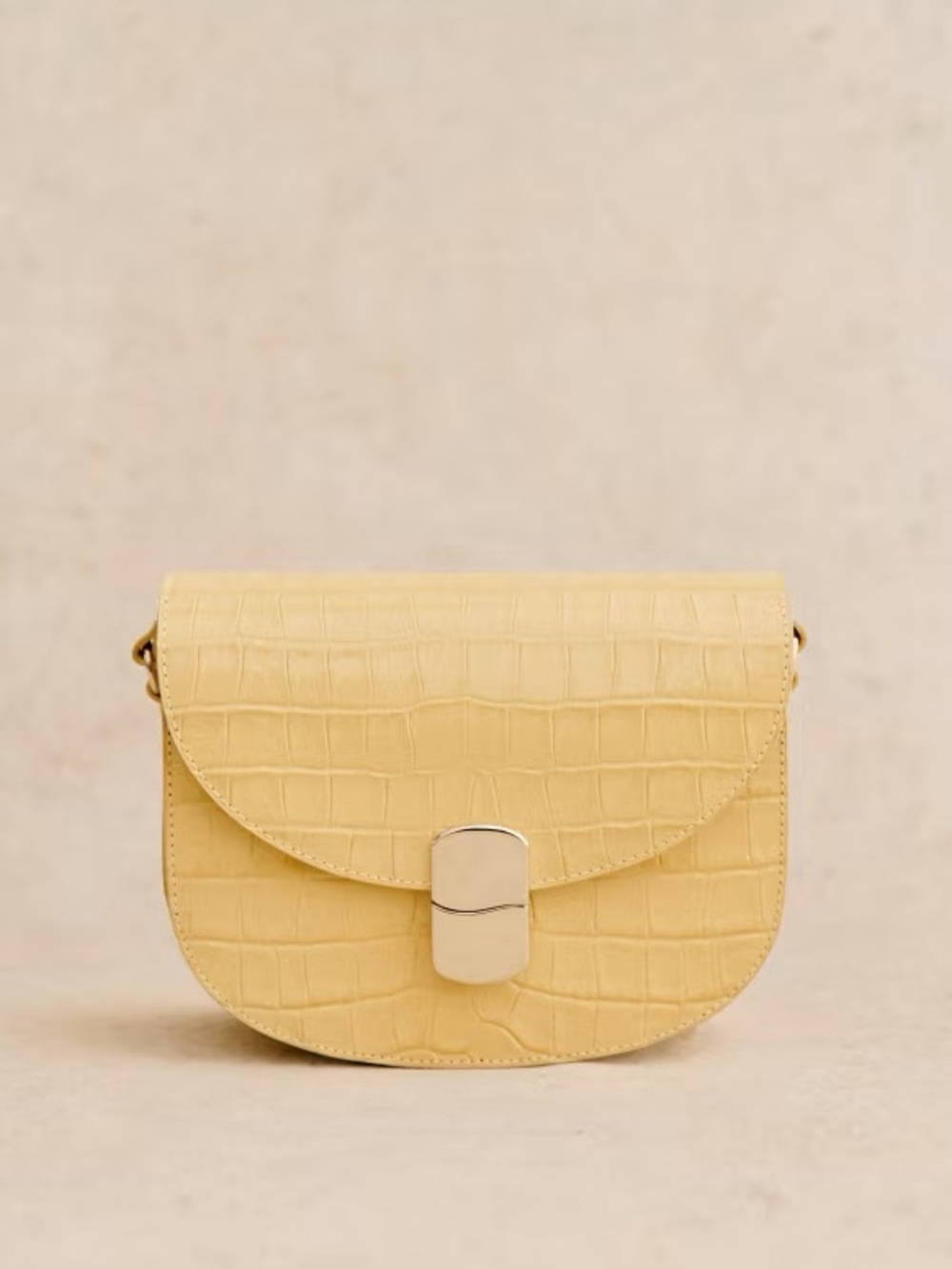 NWT Sézane Claude Bag in Buttercup Crocodile Print